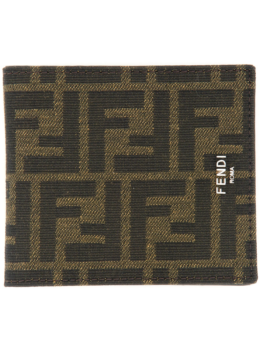 FENDI Leather Wallet with Signature Jacquard Design - Bi-Fold