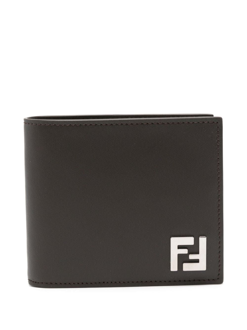 FENDI FF Leather and Canvas Mini Bi-Fold Wallet