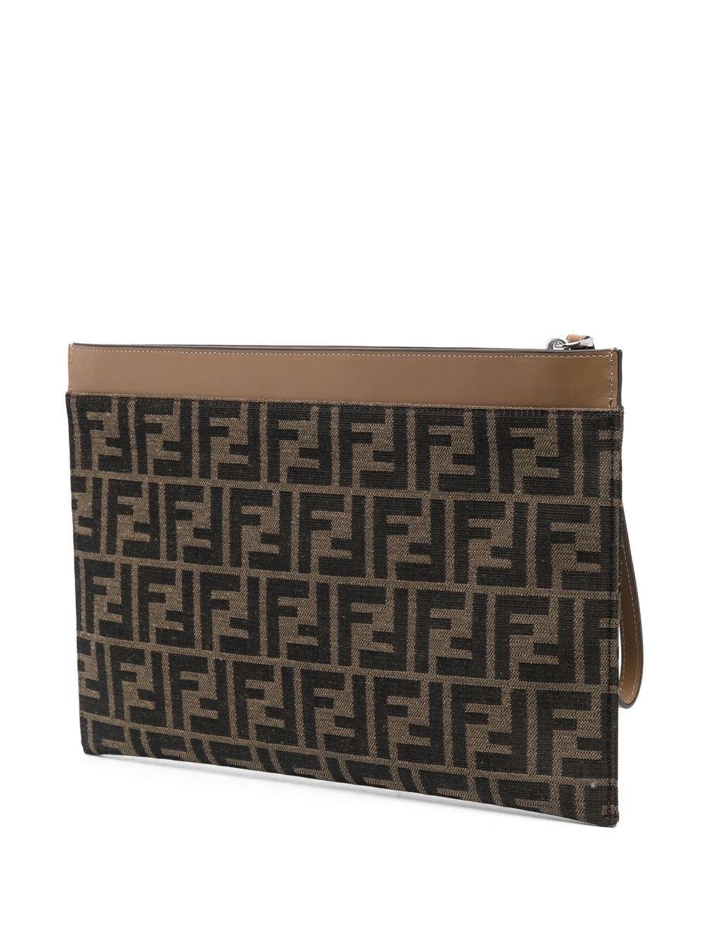 FENDI FF Logo Print Flat Pouch Handbag