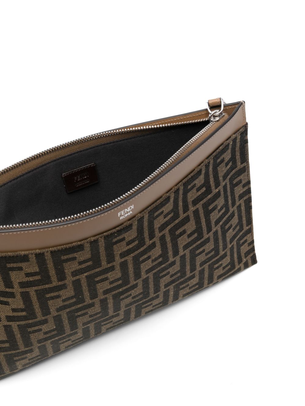 FENDI FF Logo Print Flat Pouch Handbag