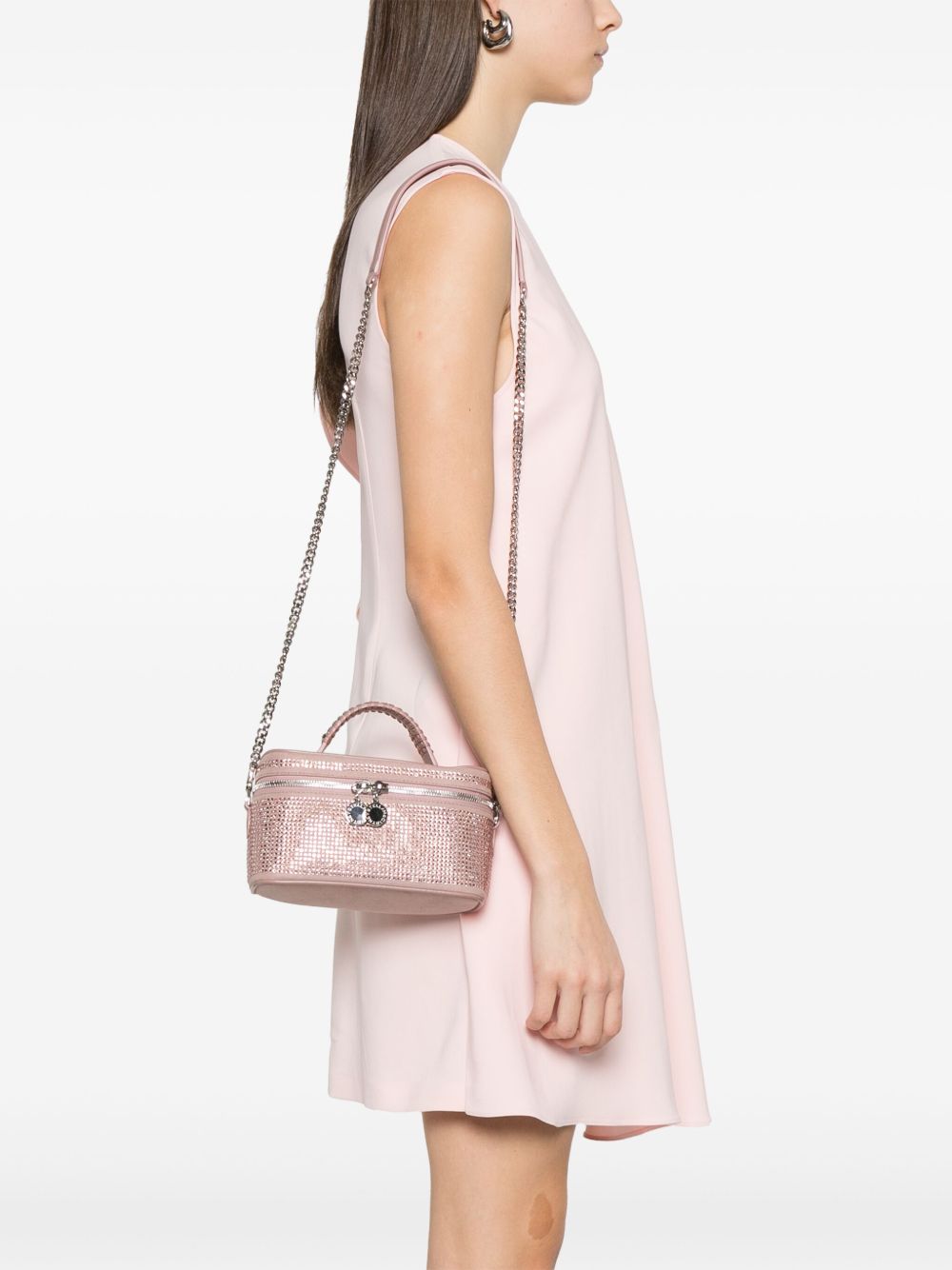 STELLA MCCARTNEY Premium 100% Leather Handbag with All-Around Zip - Mini Size