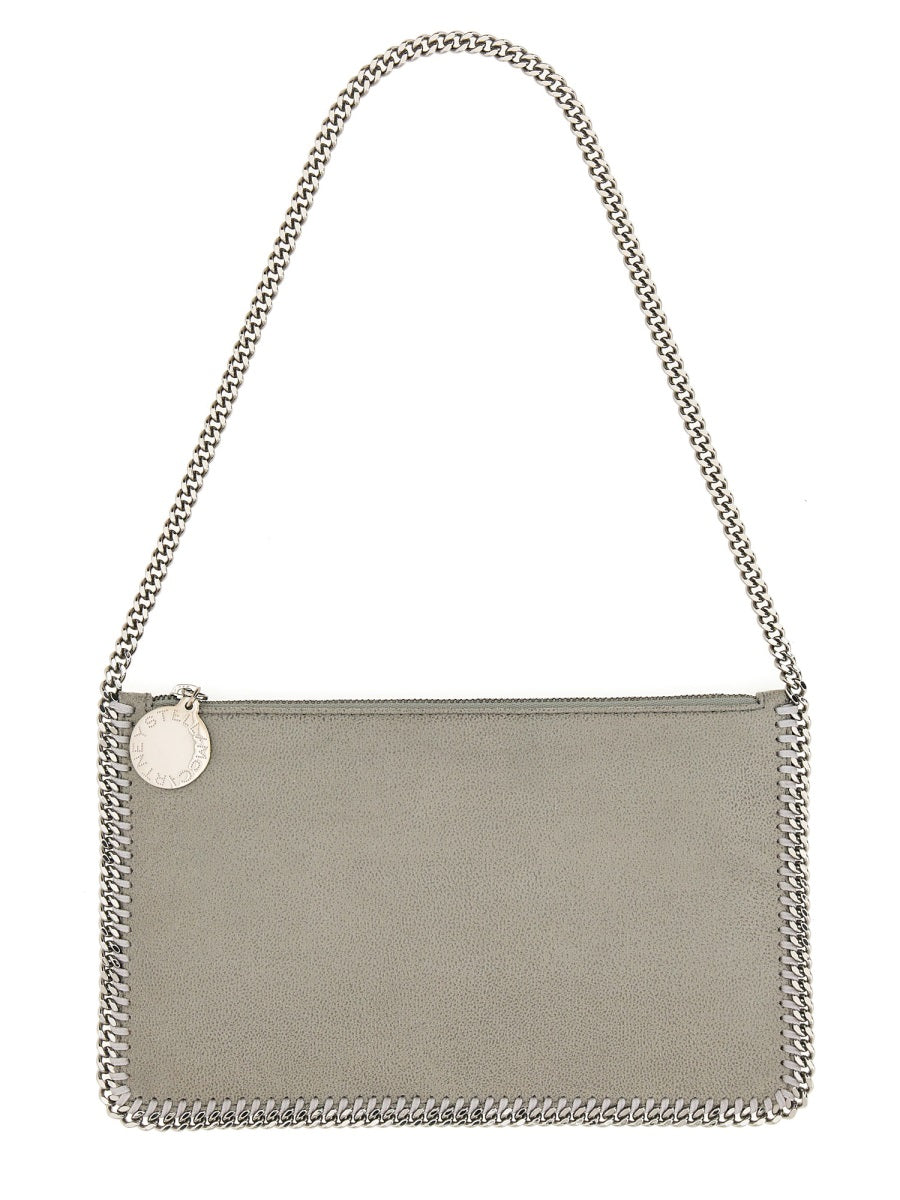 STELLA MCCARTNEY Mini Faux Suede Clutch Bag with Chain-Link Strap