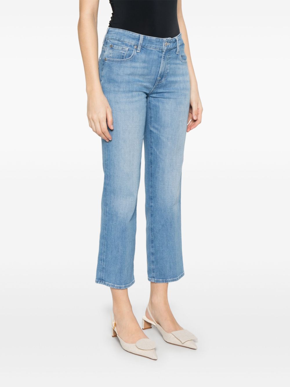 SEVEN Mini Logo Tag Straight Cropped Jeans for Women