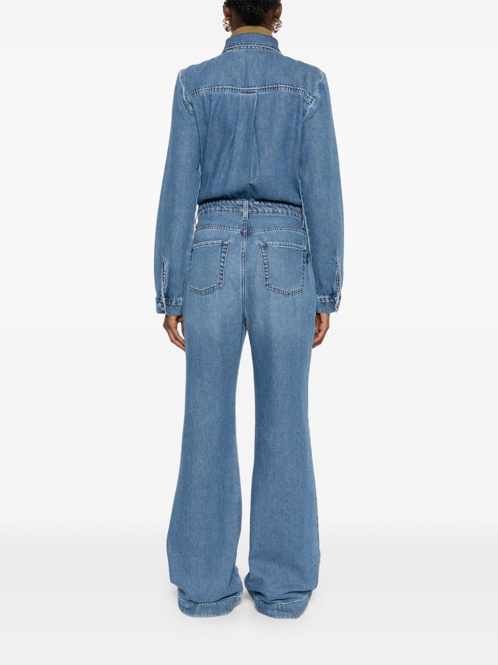 SEVEN Chic High-Low Denim Jumpsuit for Women