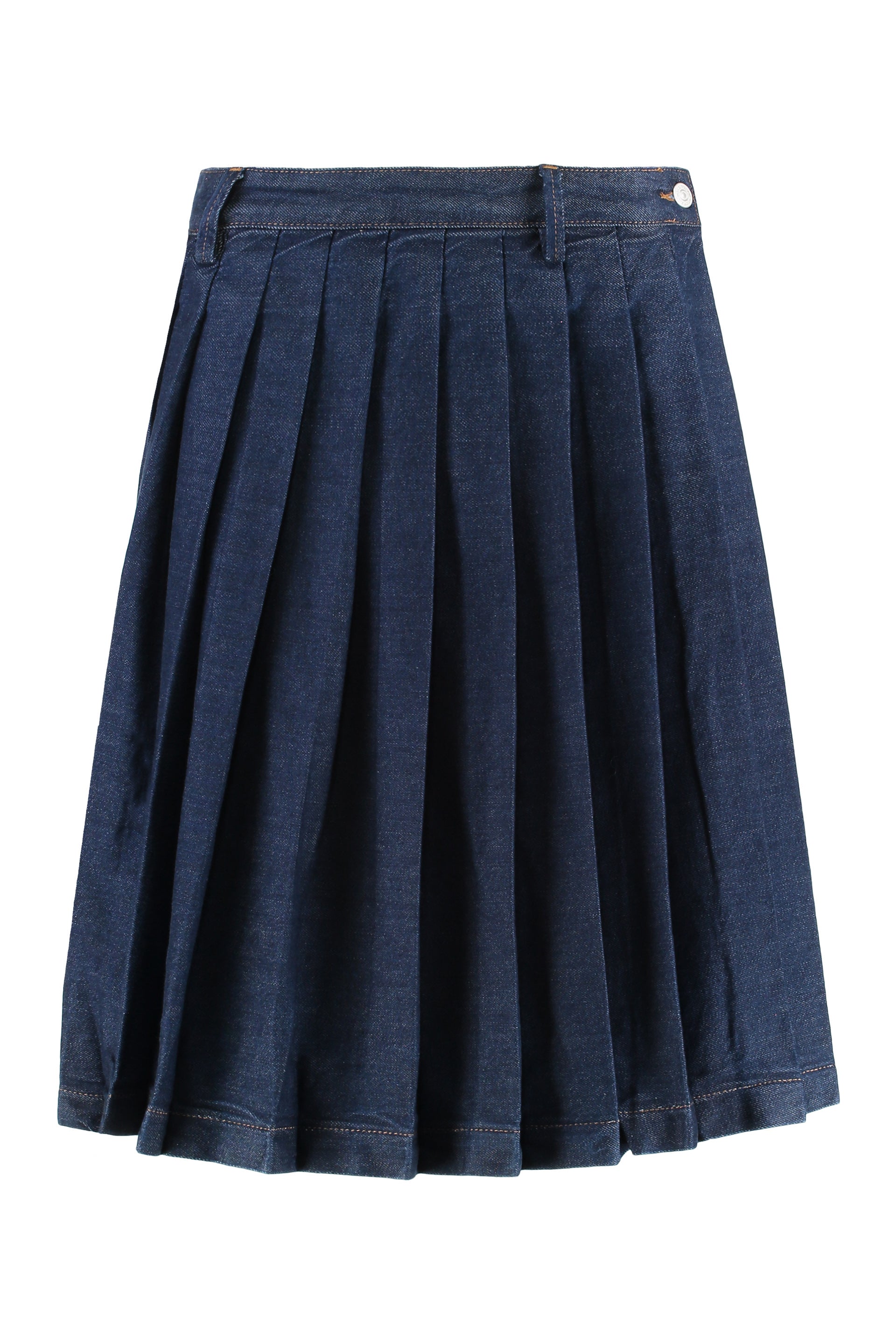 7 FOR ALL MANKIND Pleated Denim Skirt for Women