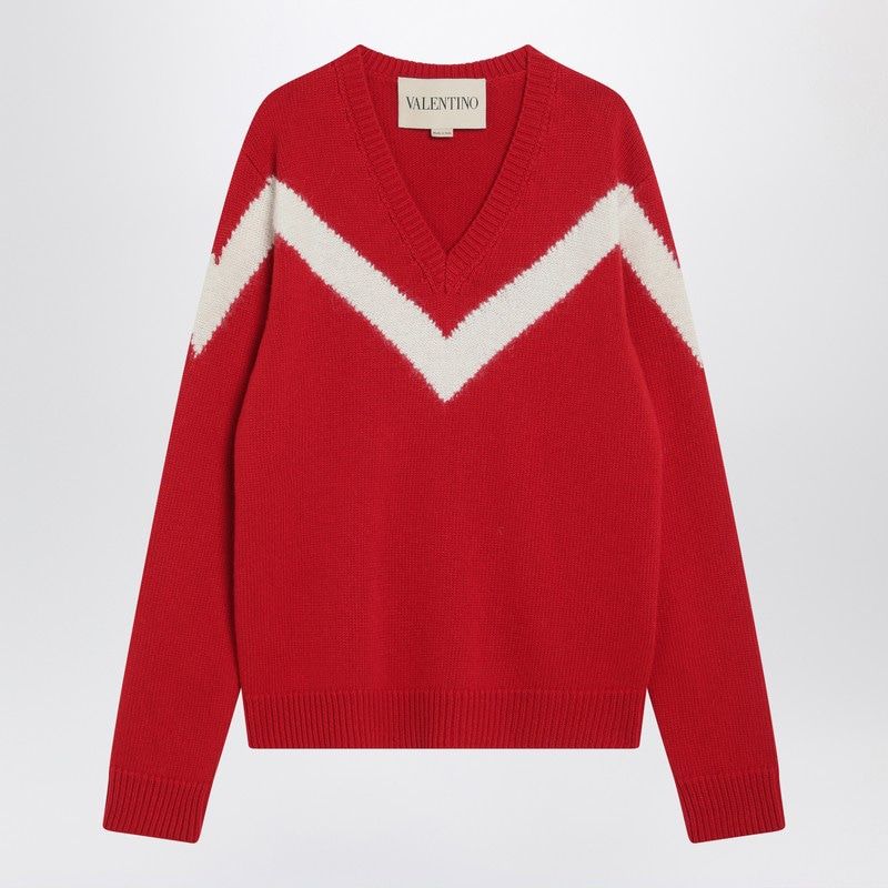 VALENTINO Men's V-Neck Sweater with Bow Detail