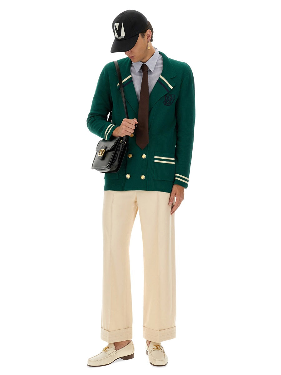 VALENTINO GARAVANI Men's Long-Sleeve Striped Shirt - Size 41