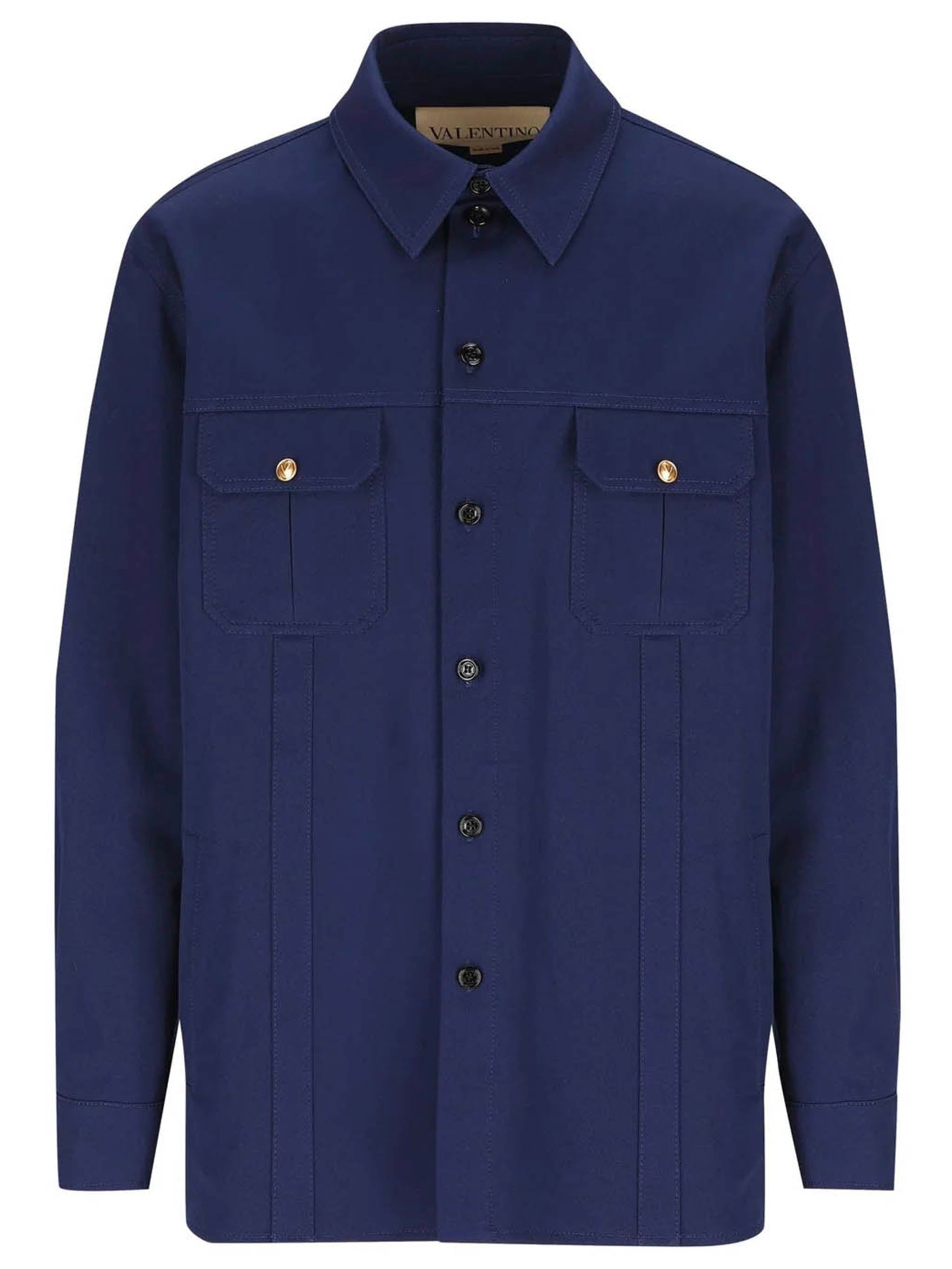 VALENTINO GARAVANI Cotton Jacket with Classic Collar for Men