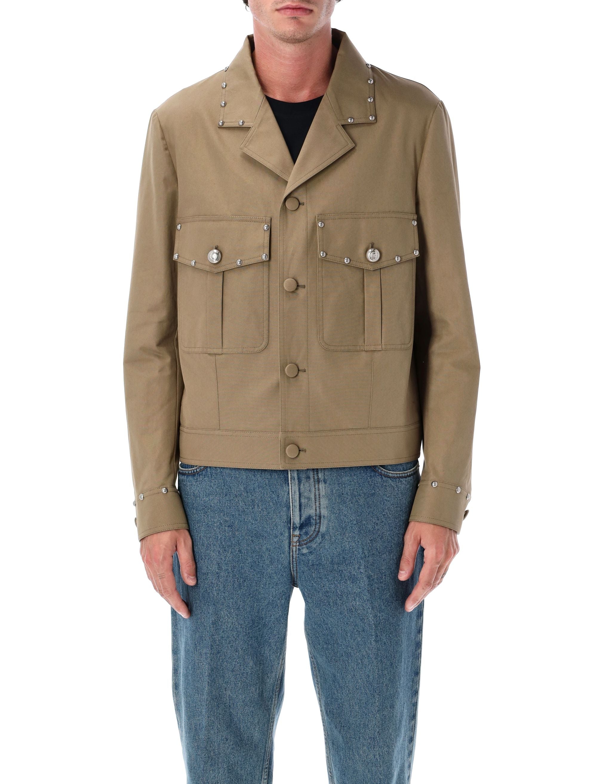 VALENTINO GARAVANI Men's Safari Jacket with Studded Details - Size 50