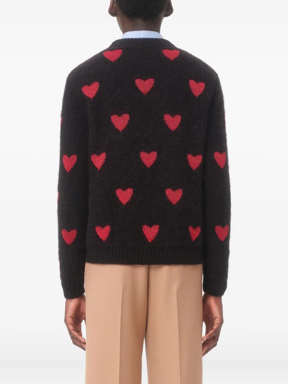 VALENTINO Heart Jacquard Pattern Sweater - Oversized Fit