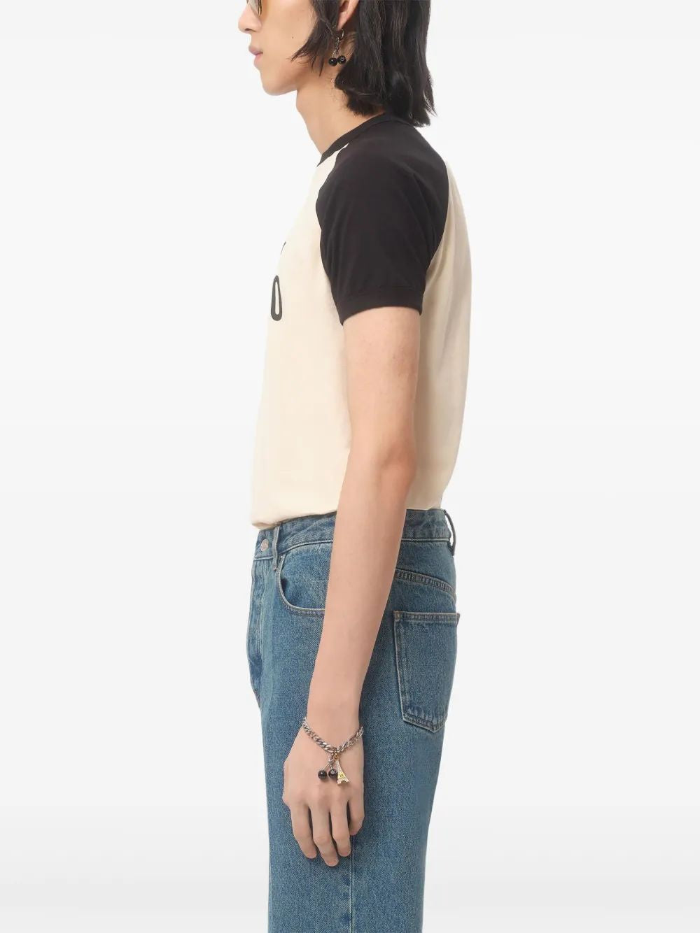 VALENTINO Crew Neck T-Shirt with Contrasting Print - Regular Fit