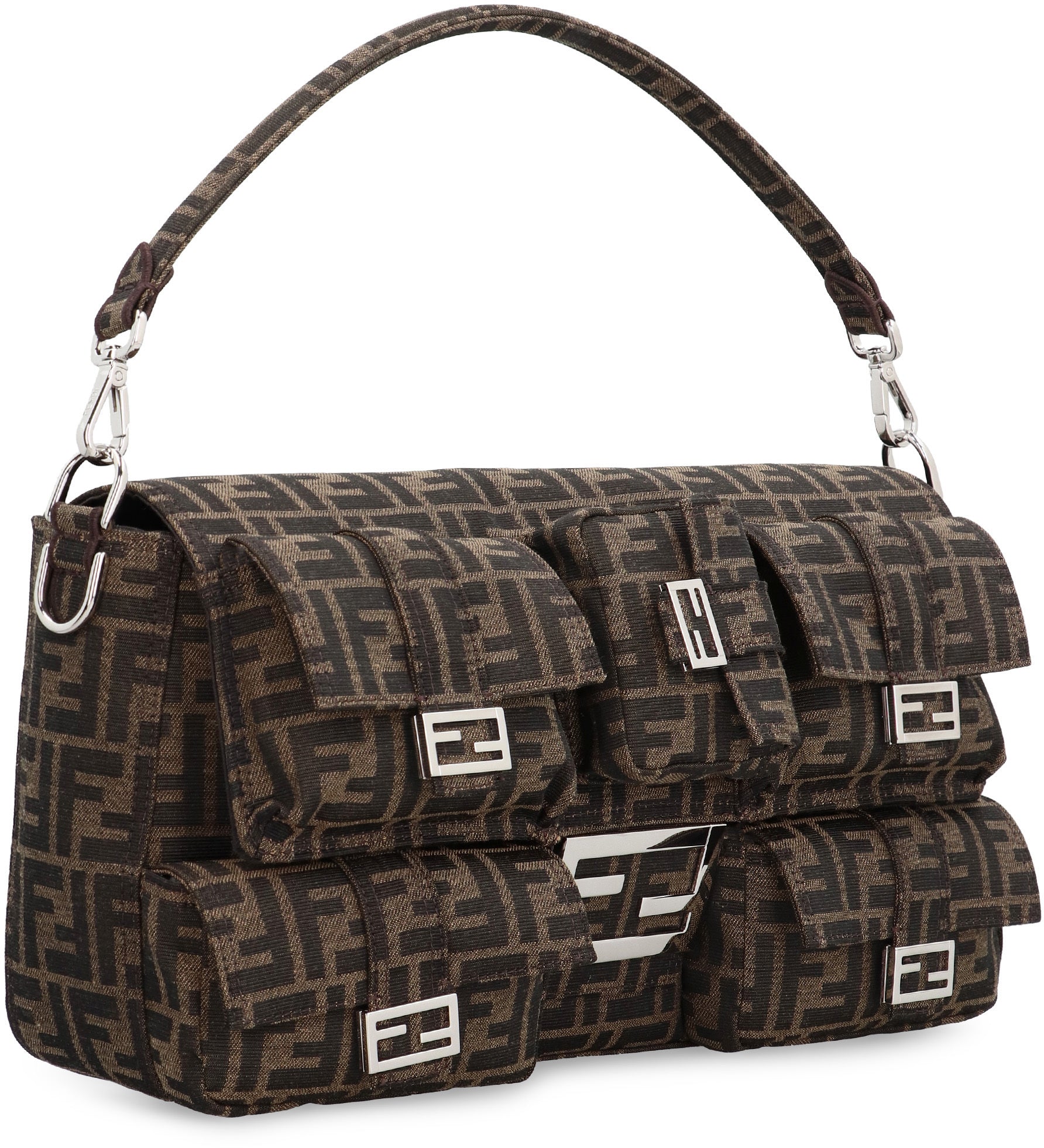 FENDI Maxi Multipocket Baguette Tote Handbag