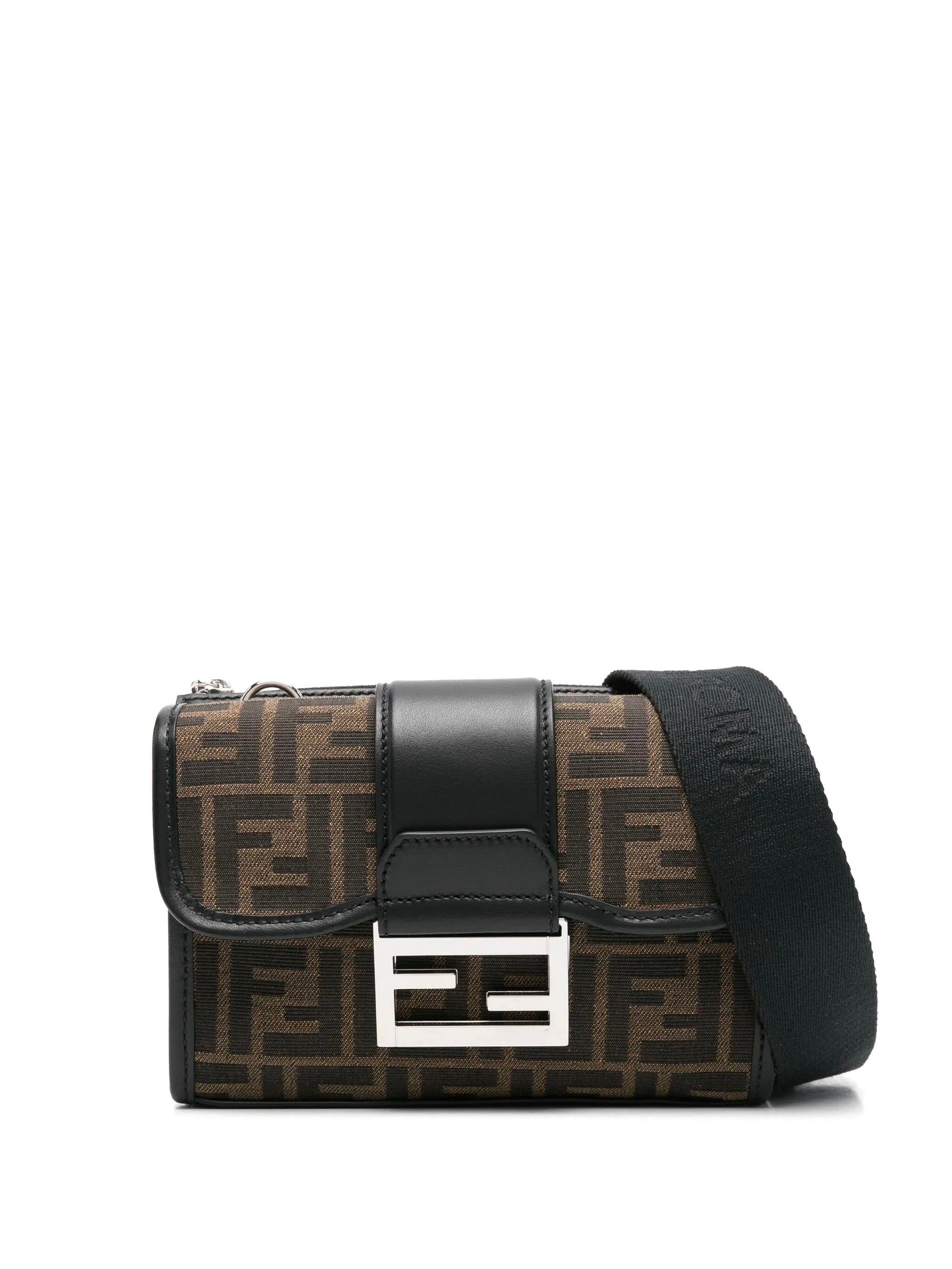 FENDI Double Baguette Handbag - Height 14 cm, Width 19 cm, Depth 8 cm