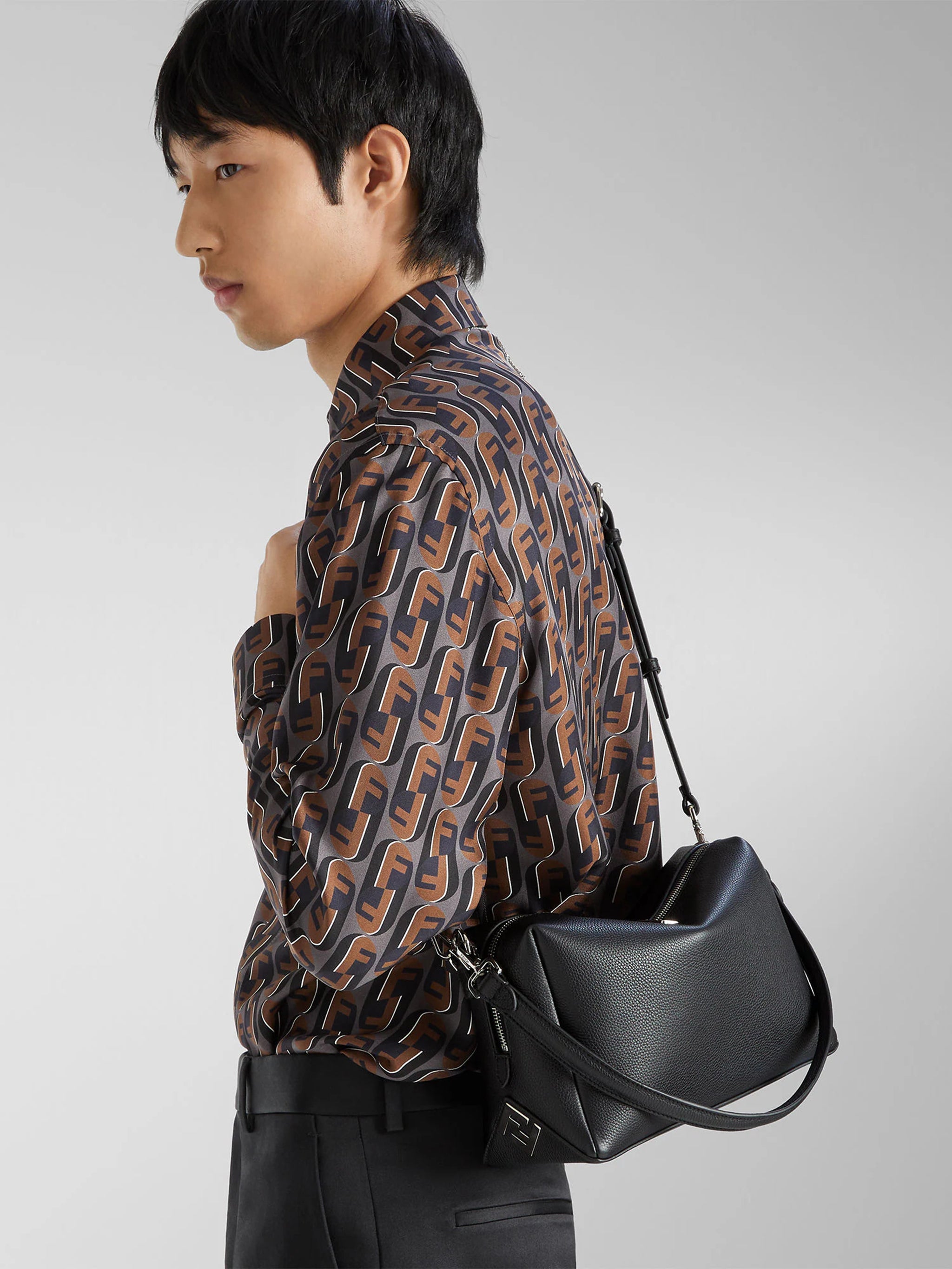 FENDI Medium Handbag with Dual Slider Zip Closure