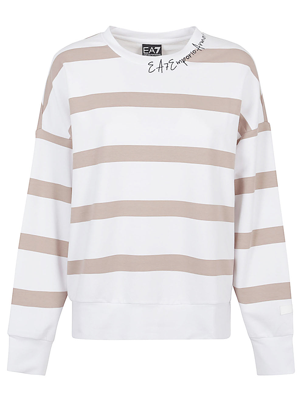 EA7 Stretch Cotton Crew-Neck Sweater