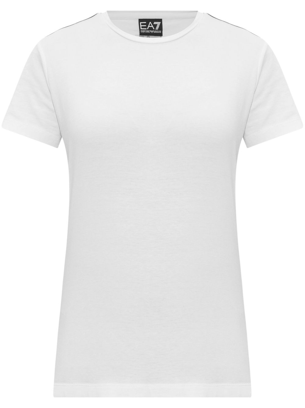 EA7 Women's Logo Cotton T-Shirt with Side Stripe Detail