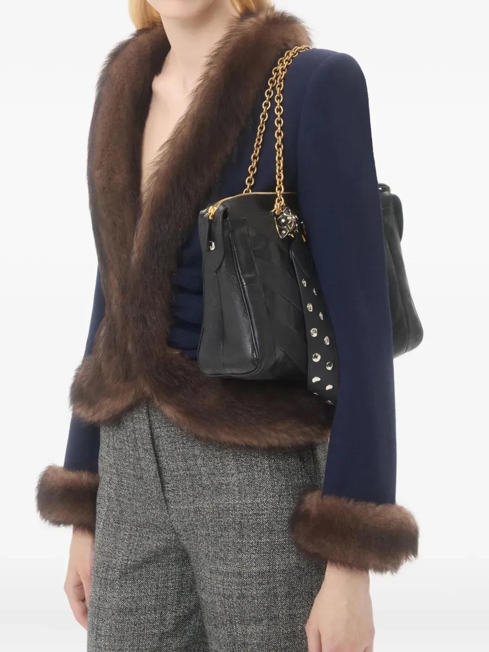 VALENTINO Panther Embellished Shoulder Handbag