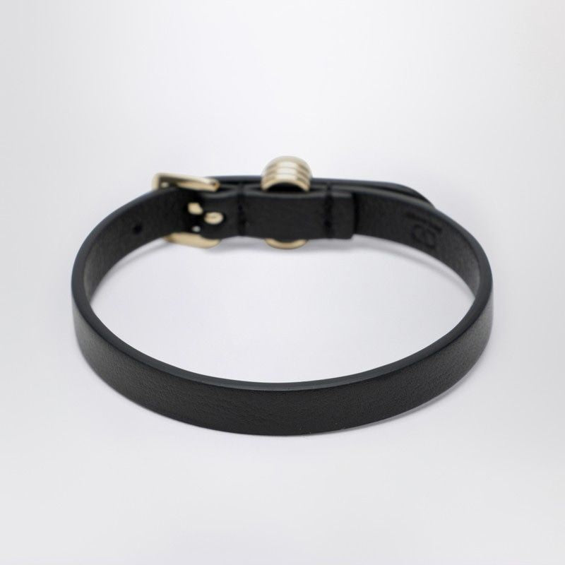 VALENTINO GARAVANI Leather and Crystal Bracelet with Adjustable Strap