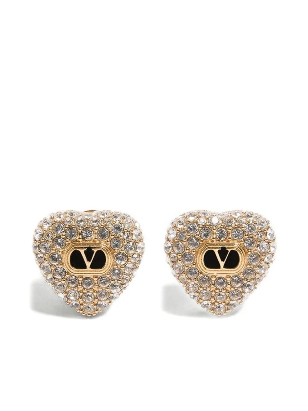 VALENTINO GARAVANI Heart-Shaped Crystal-Embellished Earrings