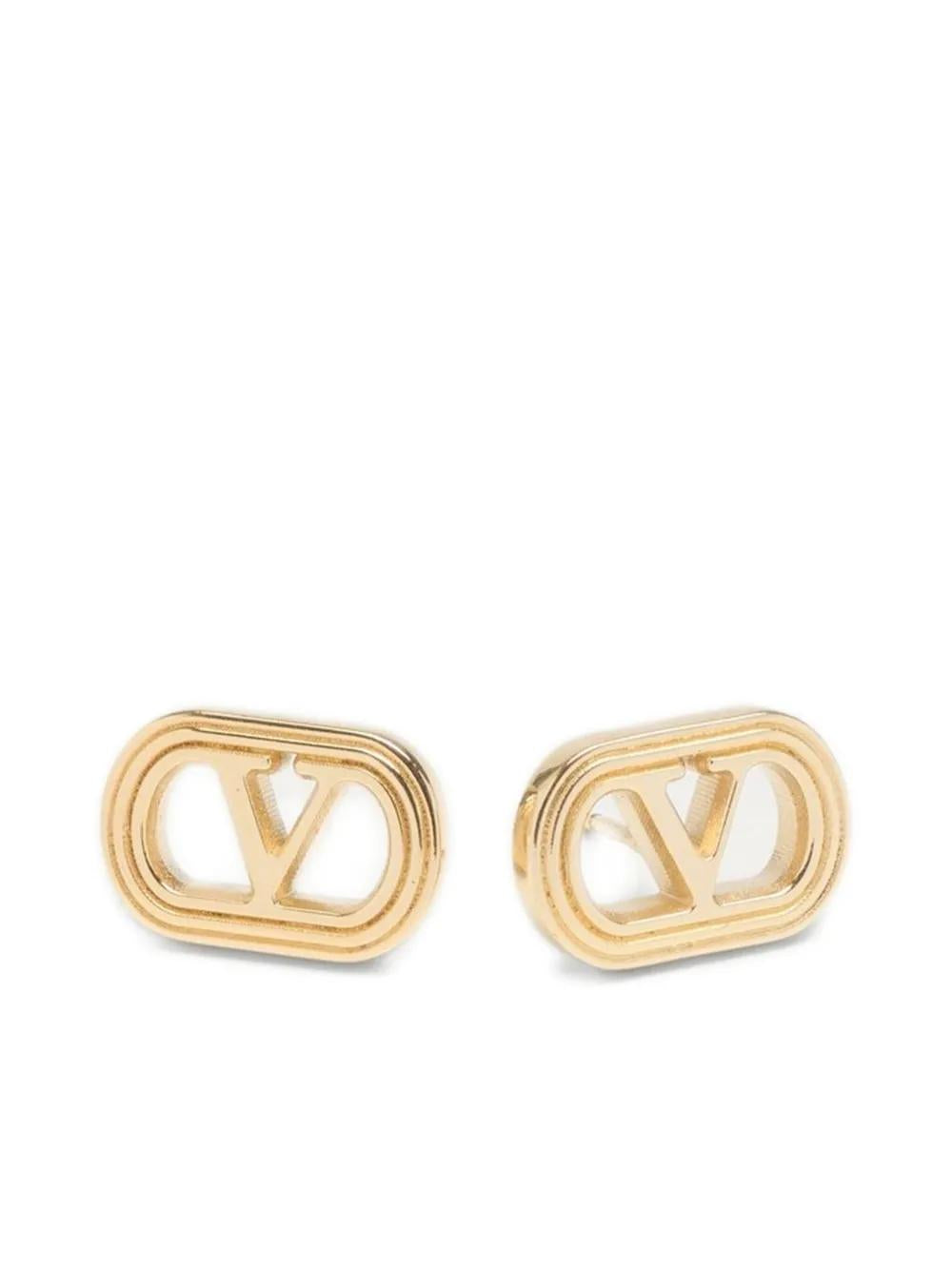 VALENTINO Oval Earrings with Signature Logo