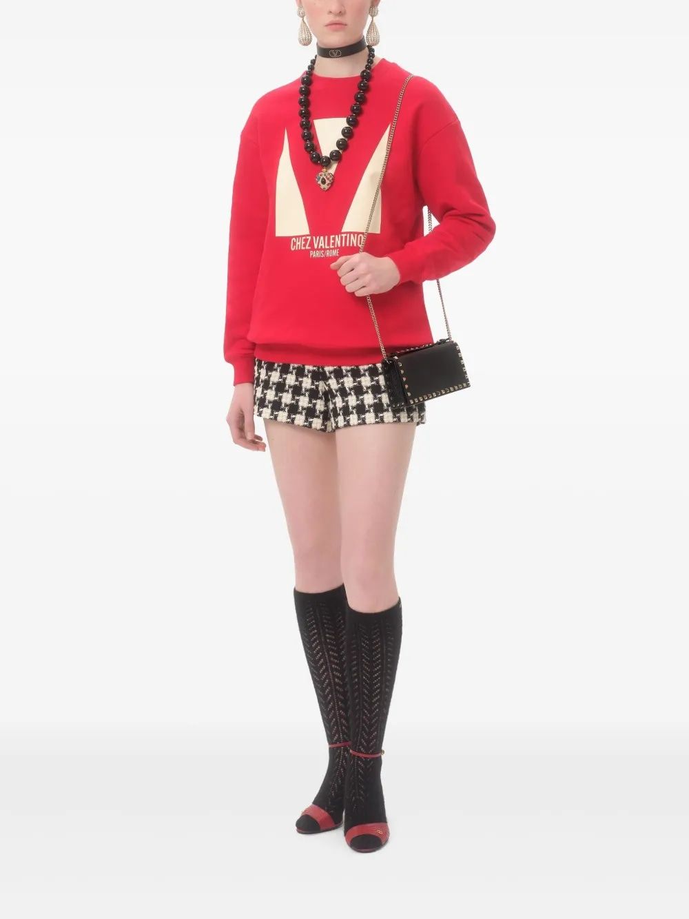 VALENTINO GARAVANI Mini Rockstud Wallet with Chain Strap