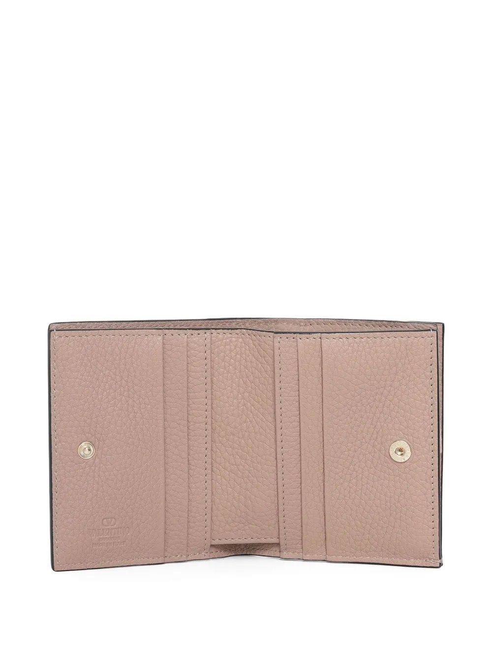 VALENTINO GARAVANI Mini Grained Leather Wallet with Studded Accents