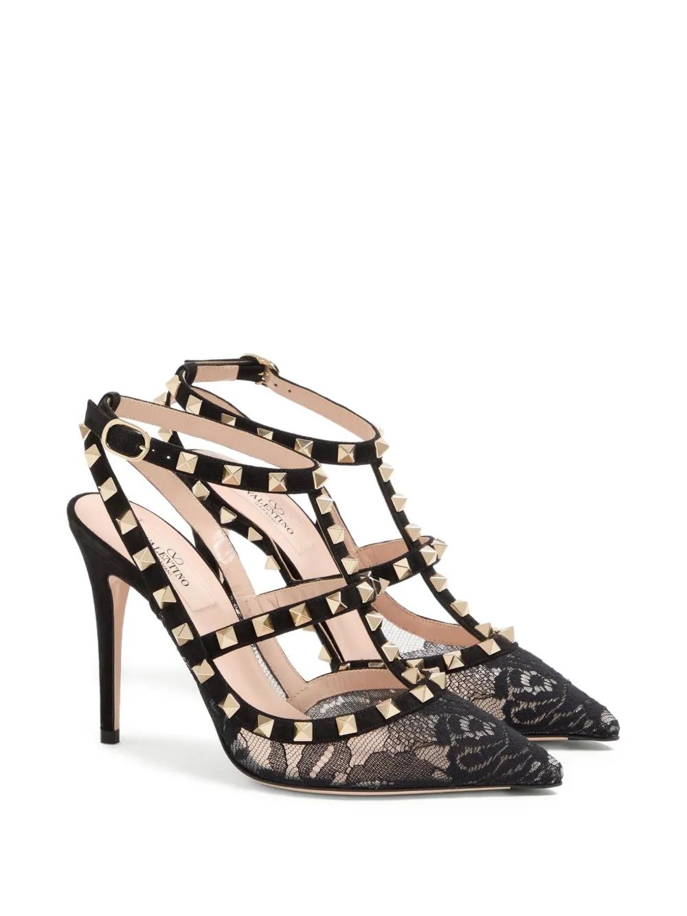 VALENTINO GARAVANI 100MM Rockstud Lace Pumps