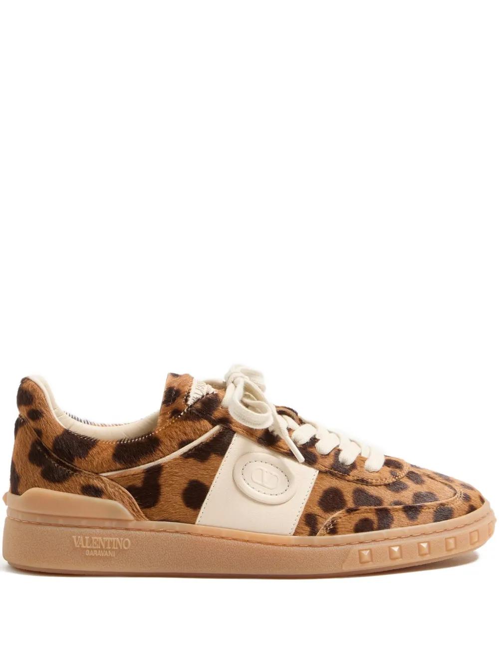 VALENTINO GARAVANI Animalier-Print Calfskin Low-Top Sneakers for Women