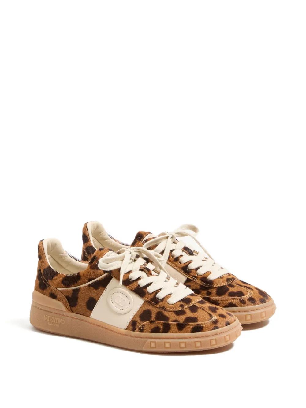 VALENTINO GARAVANI Animalier-Print Calfskin Low-Top Sneakers for Women