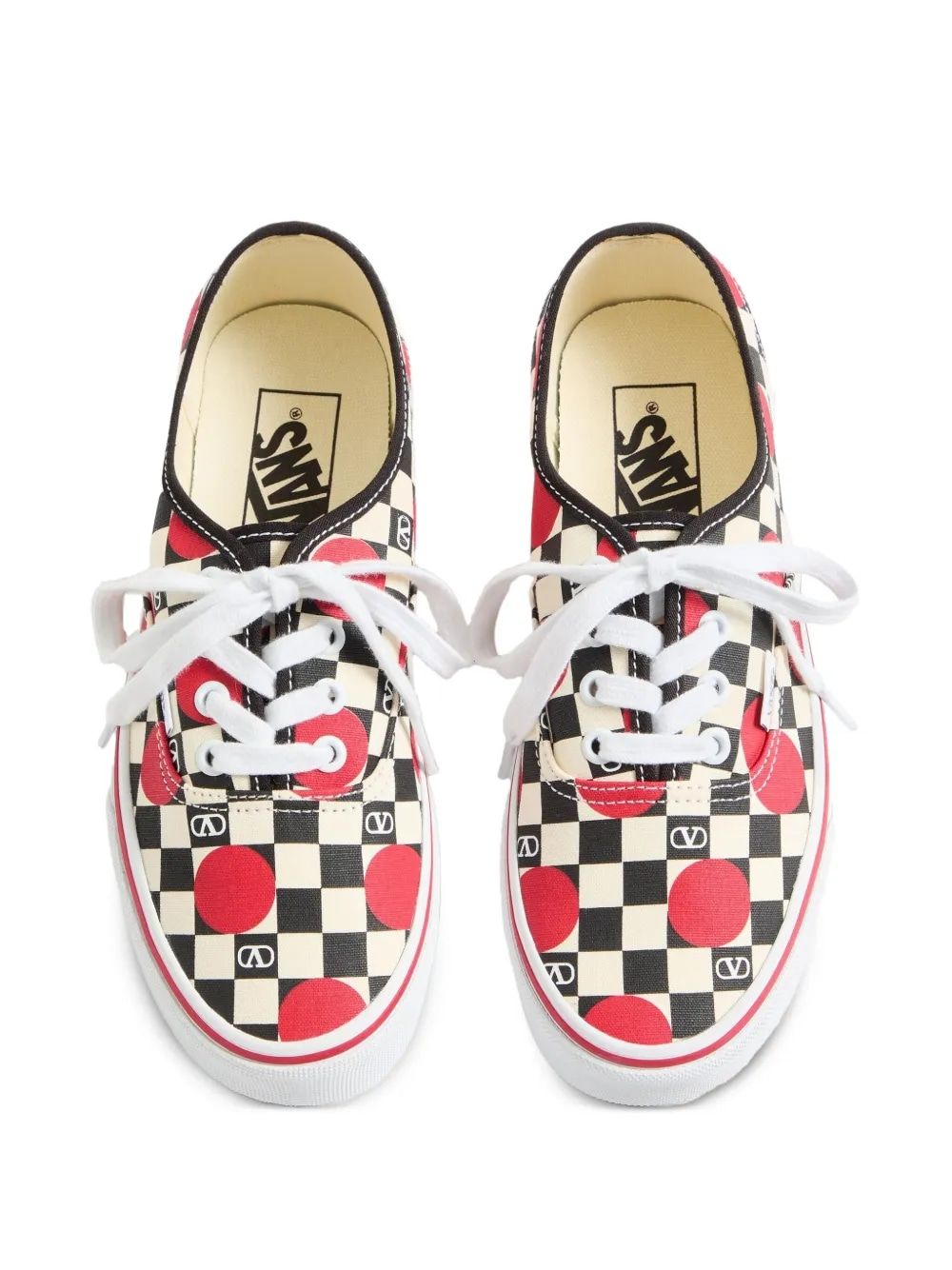 VALENTINO GARAVANI X VANS Lowtop Sneakers with Vlogo Checkerboard Print and Polkadot Detail