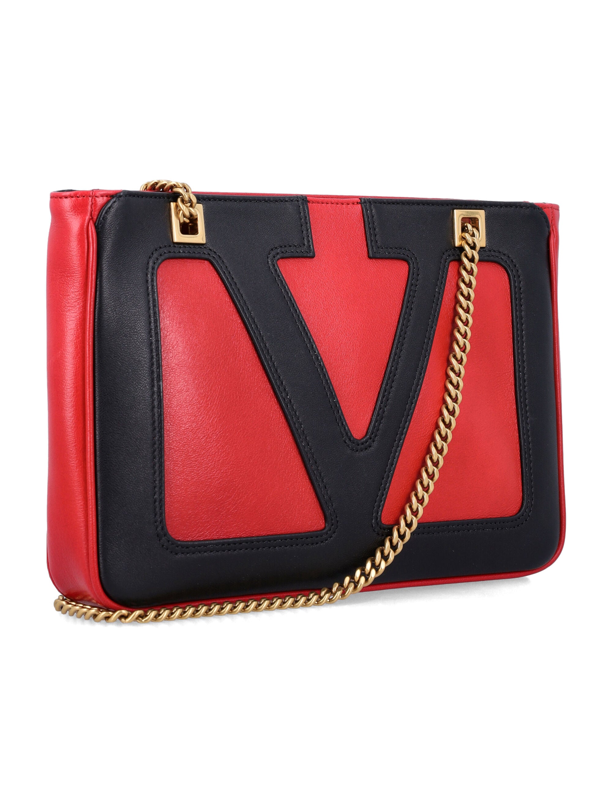 VALENTINO GARAVANI V Logo Chain Tote Handbag