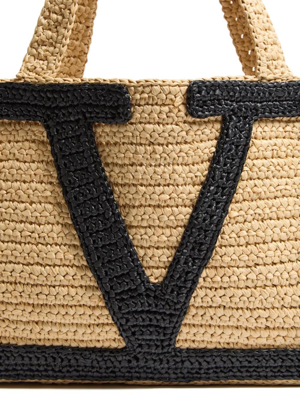 VALENTINO GARAVANI Medium Crochet Handbag with Maxi Logo