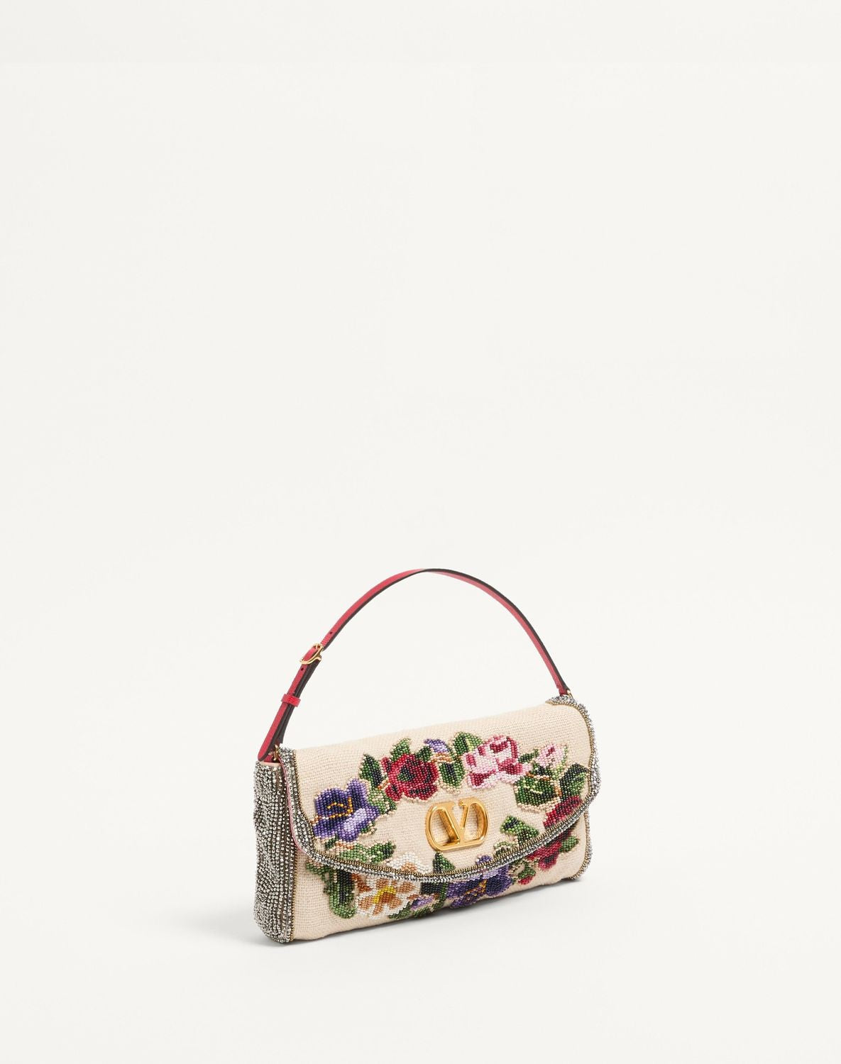 VALENTINO Handheld Vlogo Clutch Bag with Foldover Top