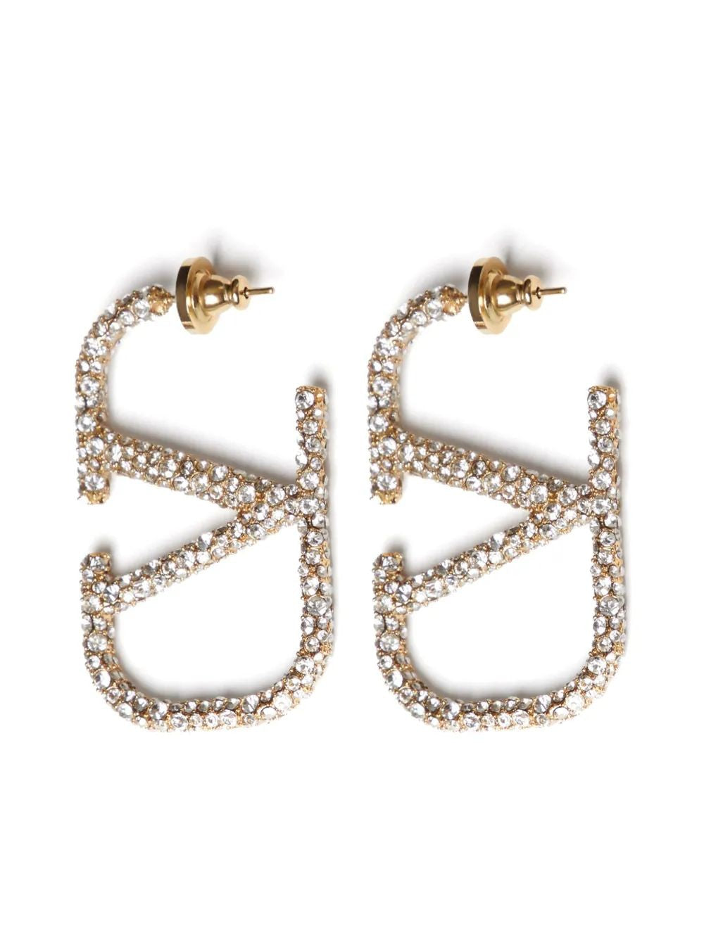 VALENTINO Signature Strass Logo Mini Earrings