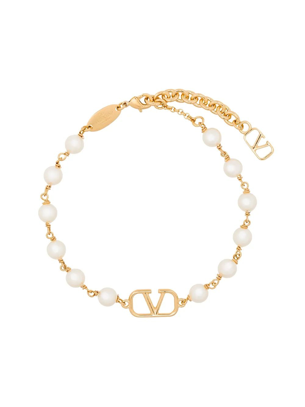 VALENTINO GARAVANI Signature Pearl Bracelet with Gold-Tone Finish