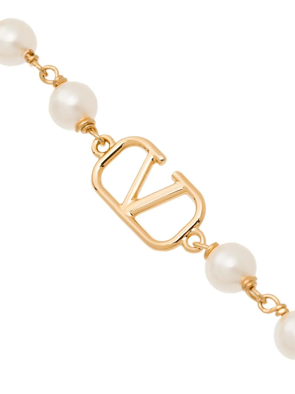 VALENTINO GARAVANI Signature Pearl Bracelet with Gold-Tone Finish