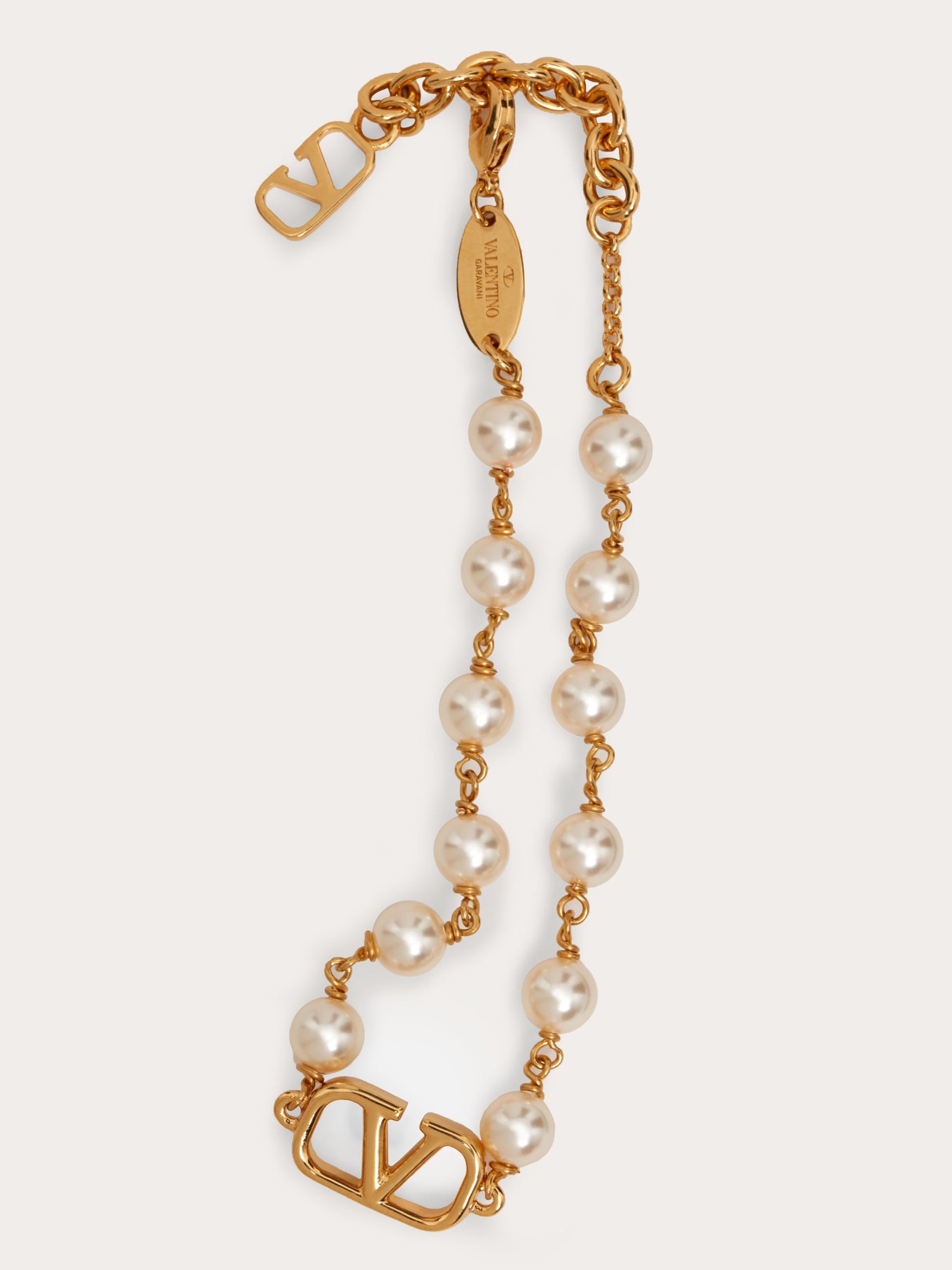 VALENTINO GARAVANI Signature Pearl Bracelet with Gold-Tone Finish