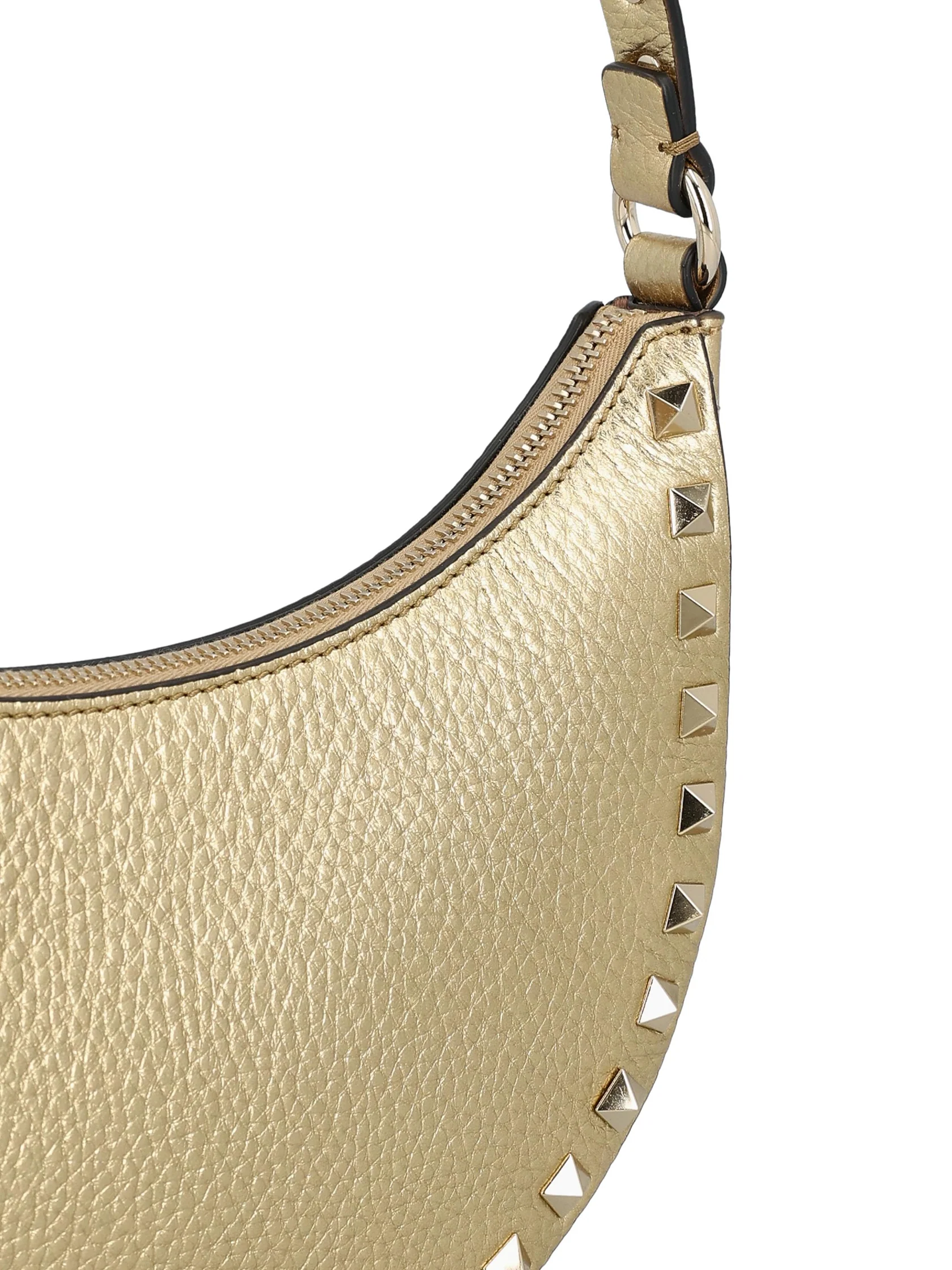 VALENTINO GARAVANI Mini Rockstud Leather Hobo Handbag