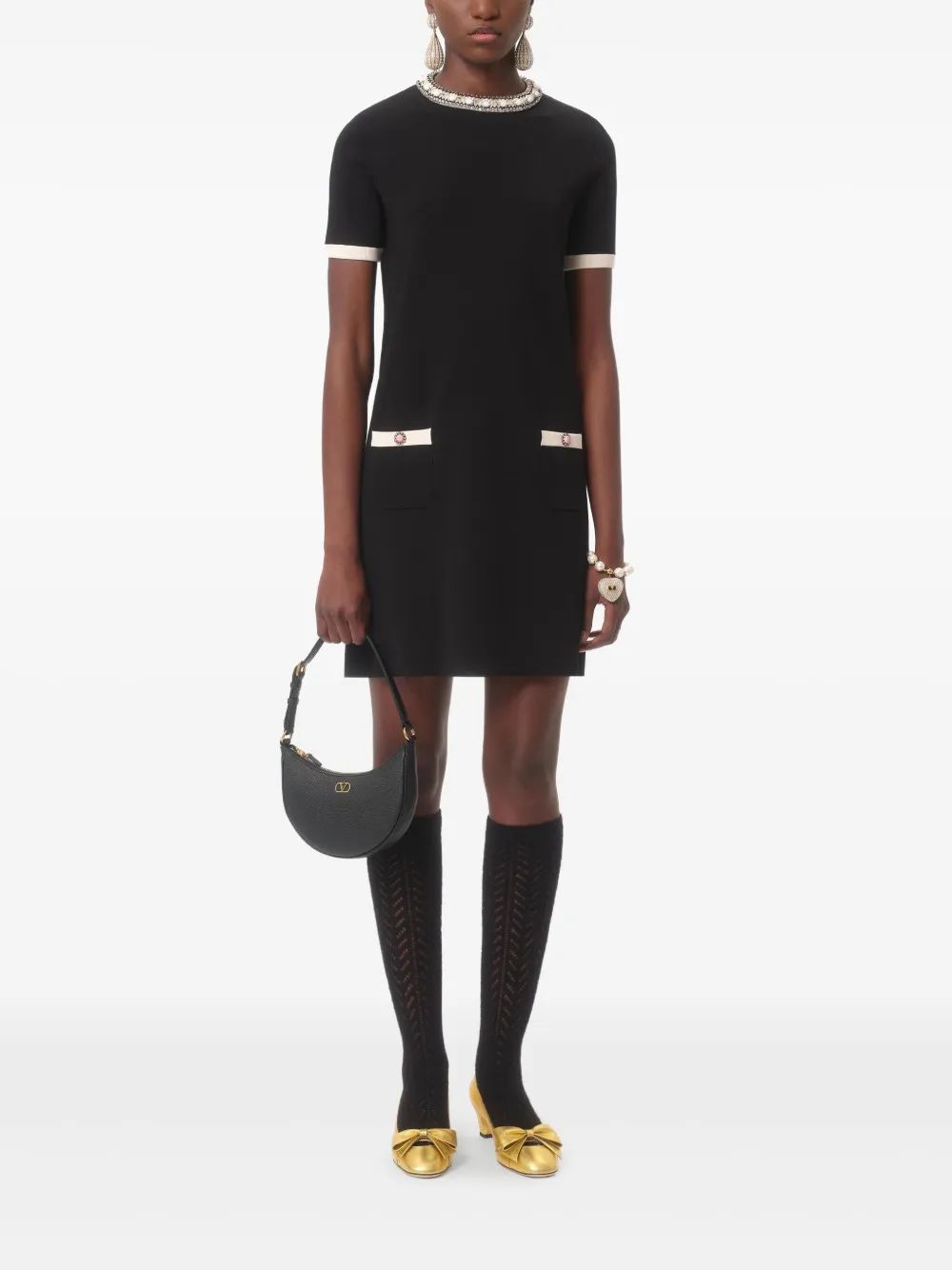 VALENTINO Mini Hobo Handbag with Signature Logo