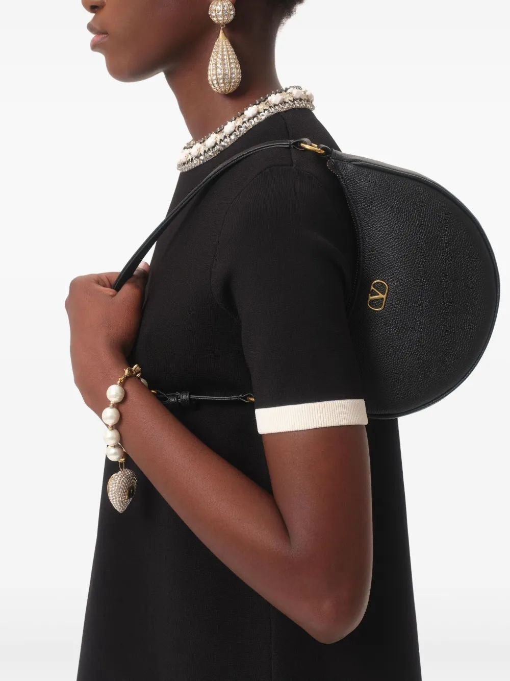 VALENTINO Mini Hobo Handbag with Signature Logo