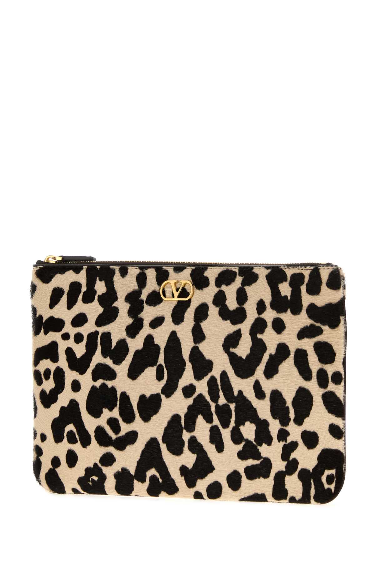 VALENTINO GARAVANI Medium Flat Animal Print Pouch Handbag