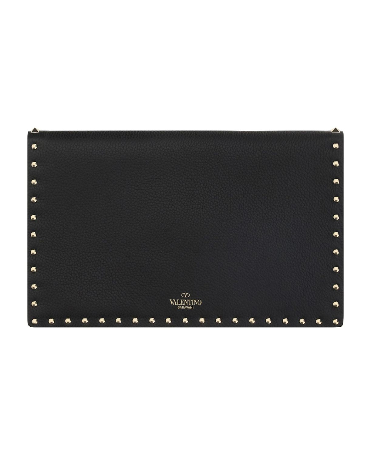 VALENTINO Large Flat Pouch Handbag with Rockstud Details