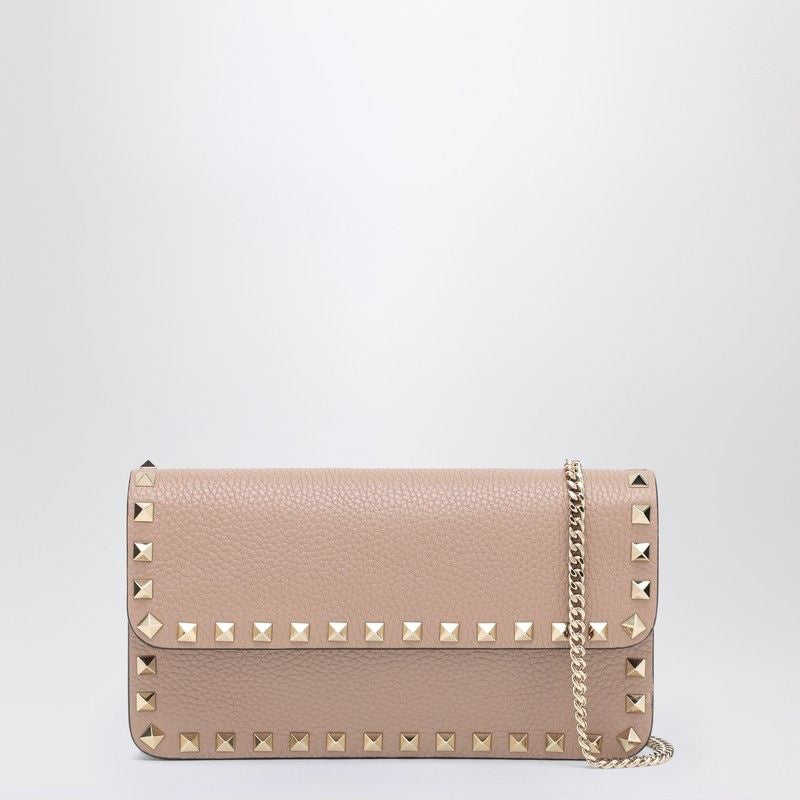 VALENTINO GARAVANI Mini Calfskin Rockstud Chain Wallet
