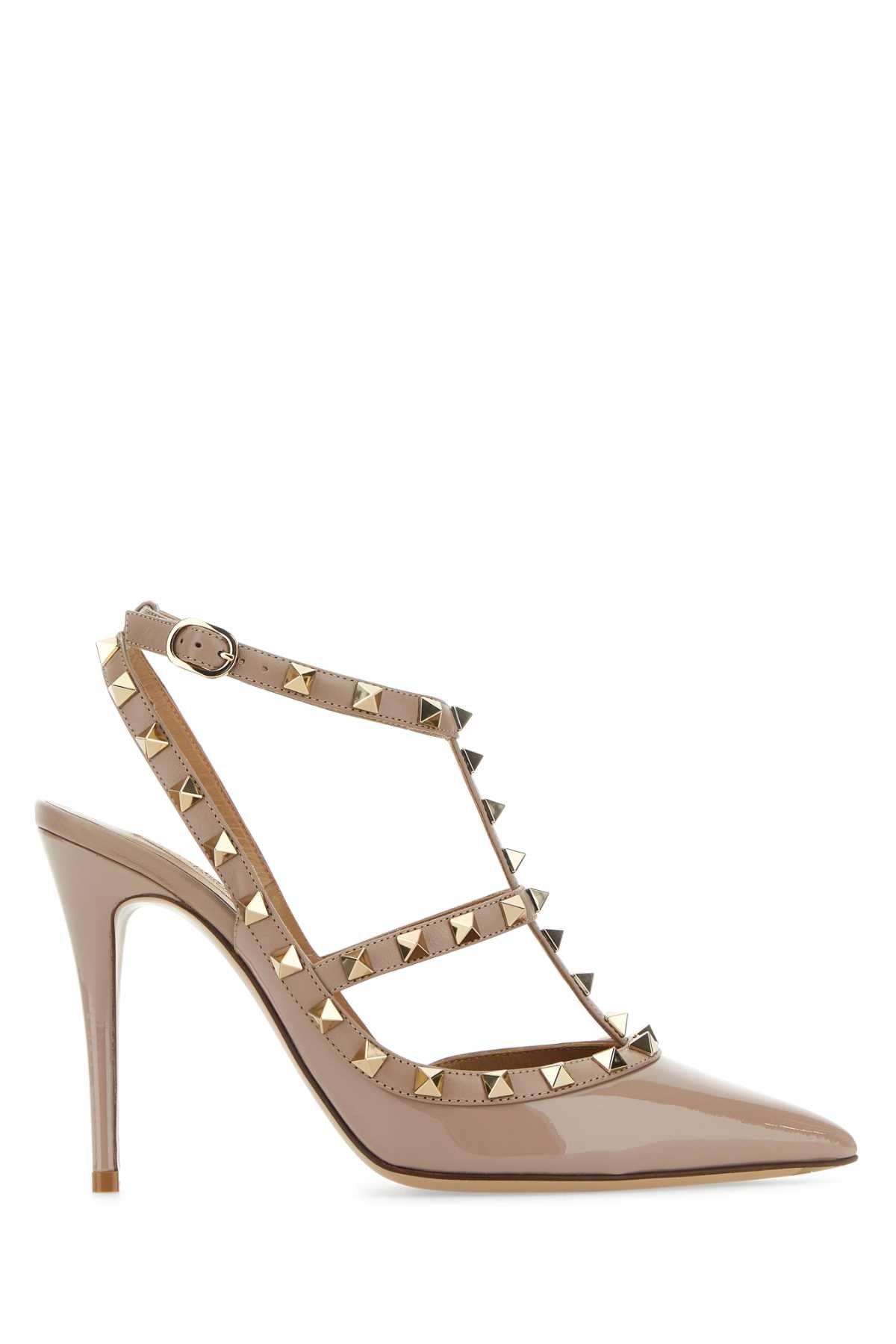 VALENTINO GARAVANI Leather Rockstud Ankle Strap Pumps