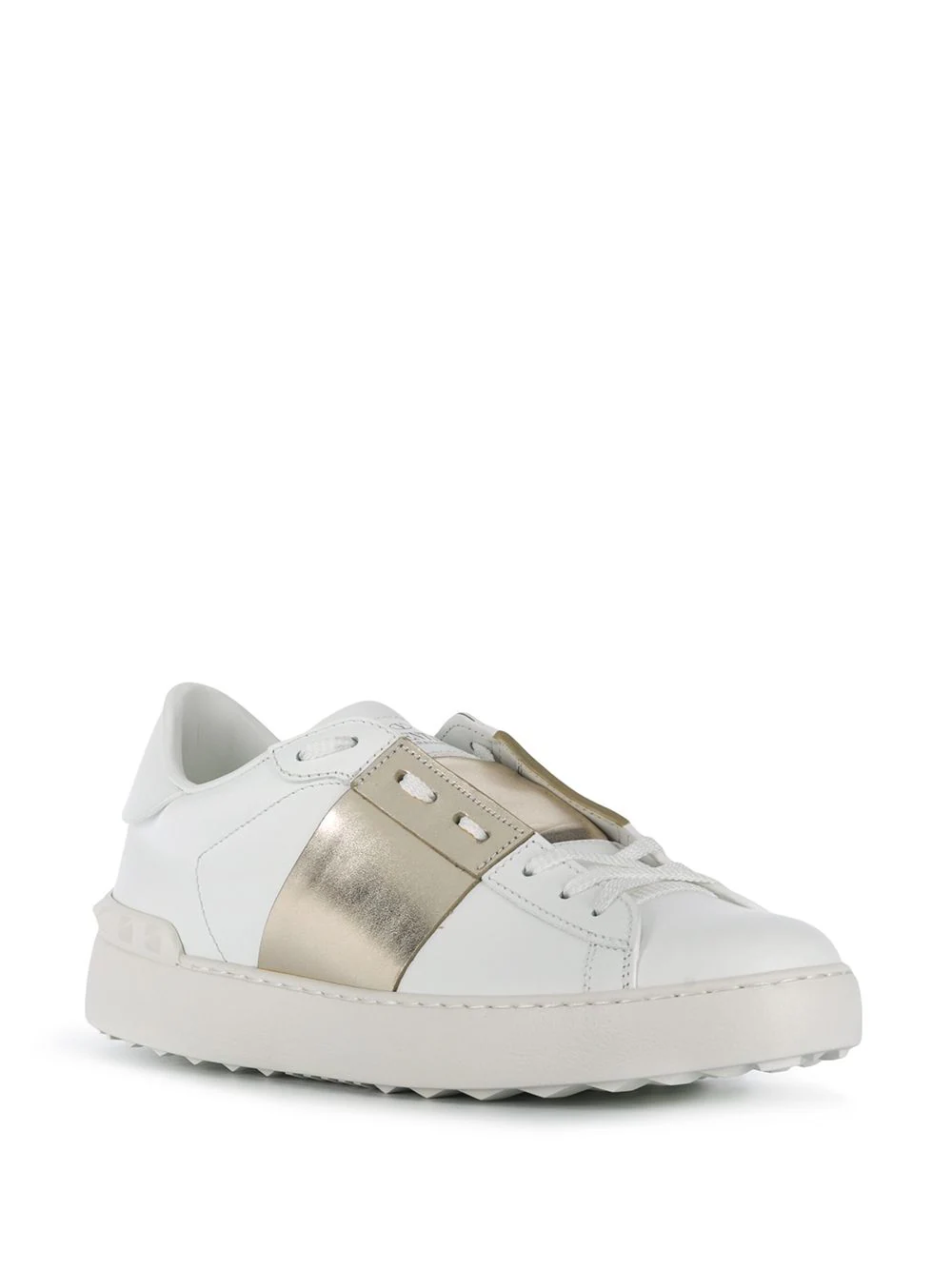 VALENTINO GARAVANI Open Sneaker with Contrast Calfskin Band for Women