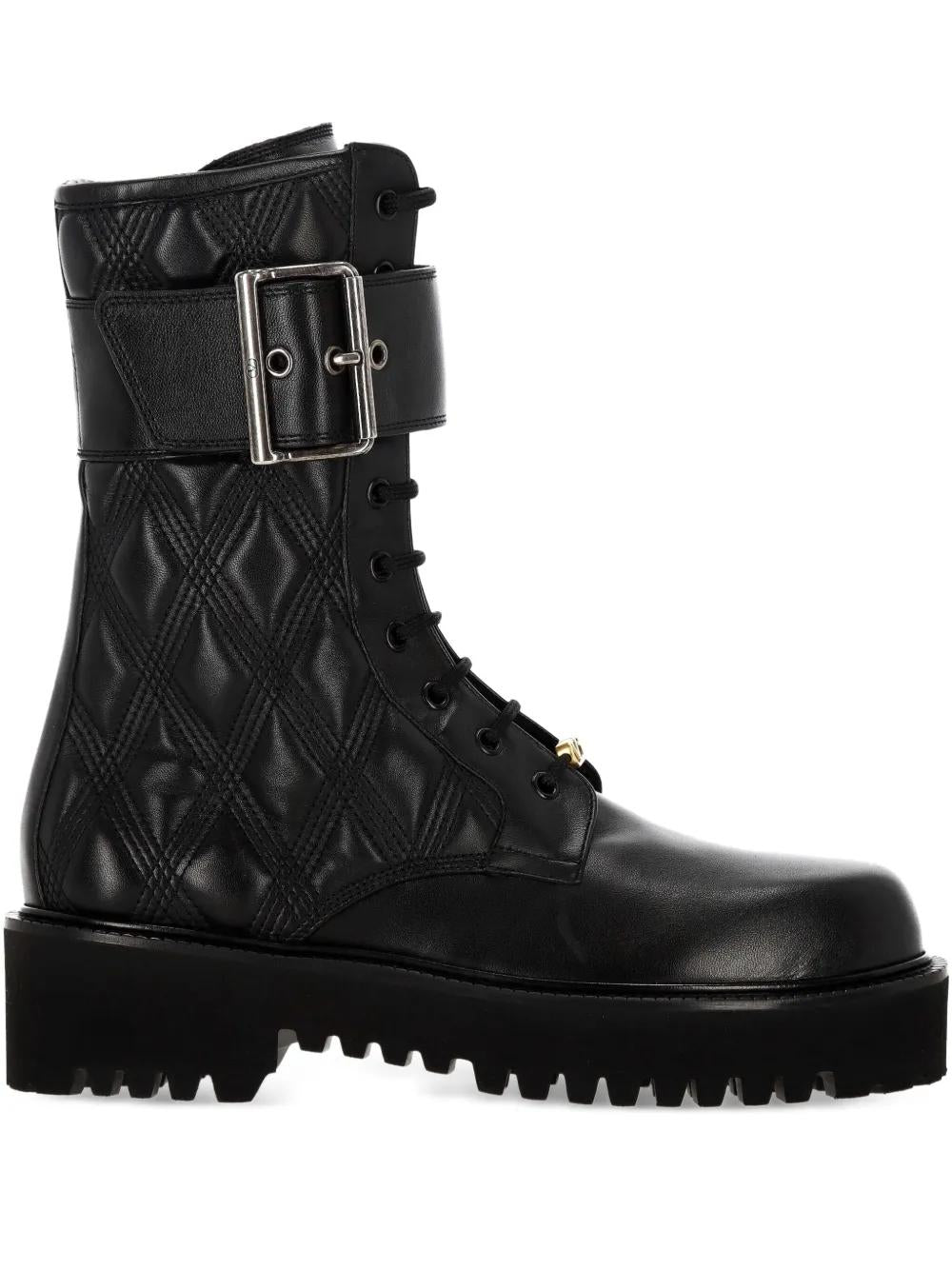 VALENTINO GARAVANI Leather Combat Boots for Women - FW25