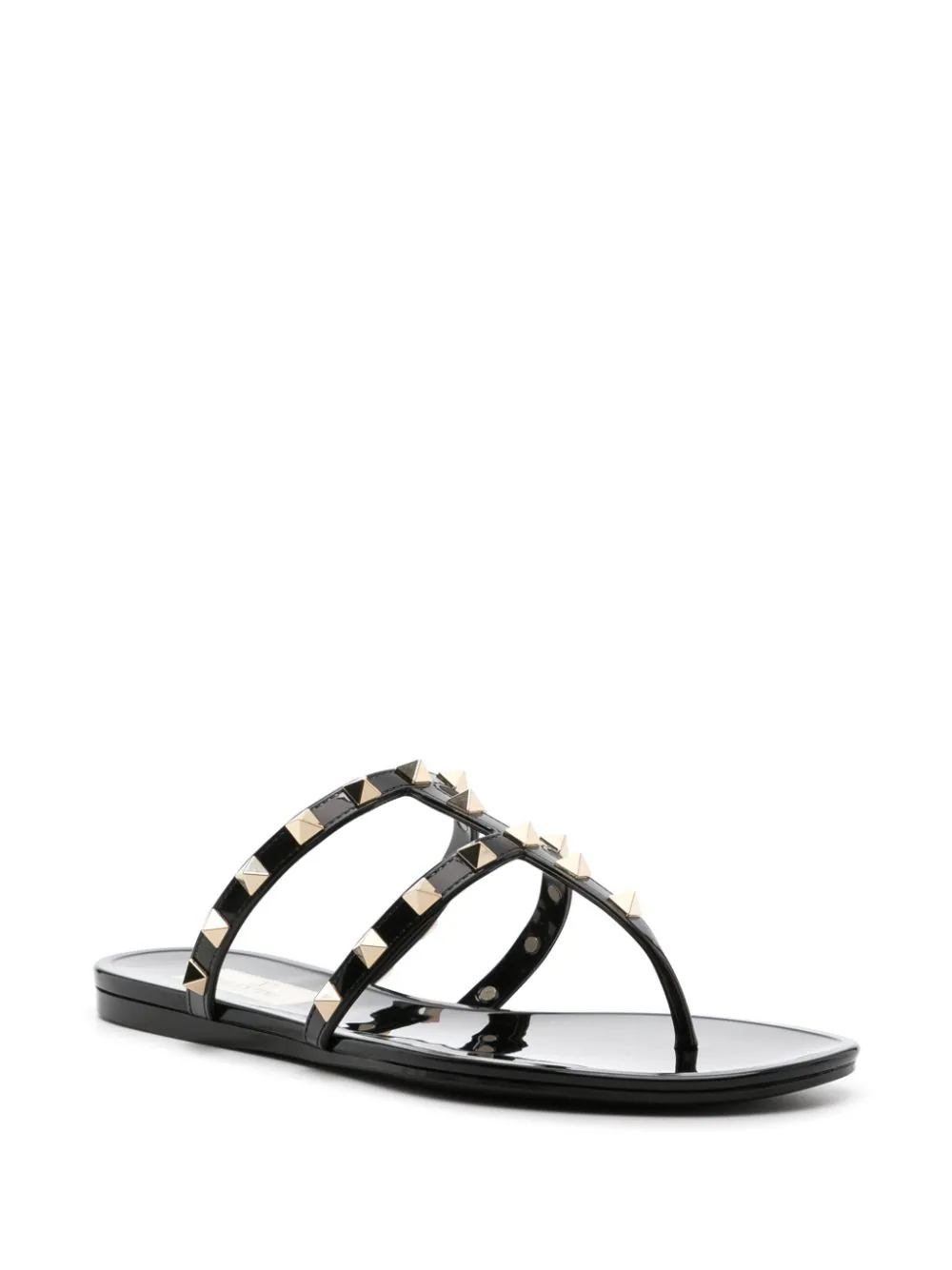 VALENTINO GARAVANI Rockstud Mini Sandals with Lace Pattern Sole - 5mm Heel