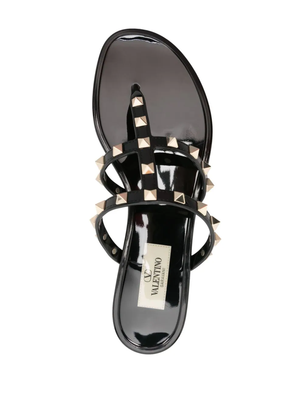 VALENTINO GARAVANI Rockstud Mini Sandals with Lace Pattern Sole - 5mm Heel
