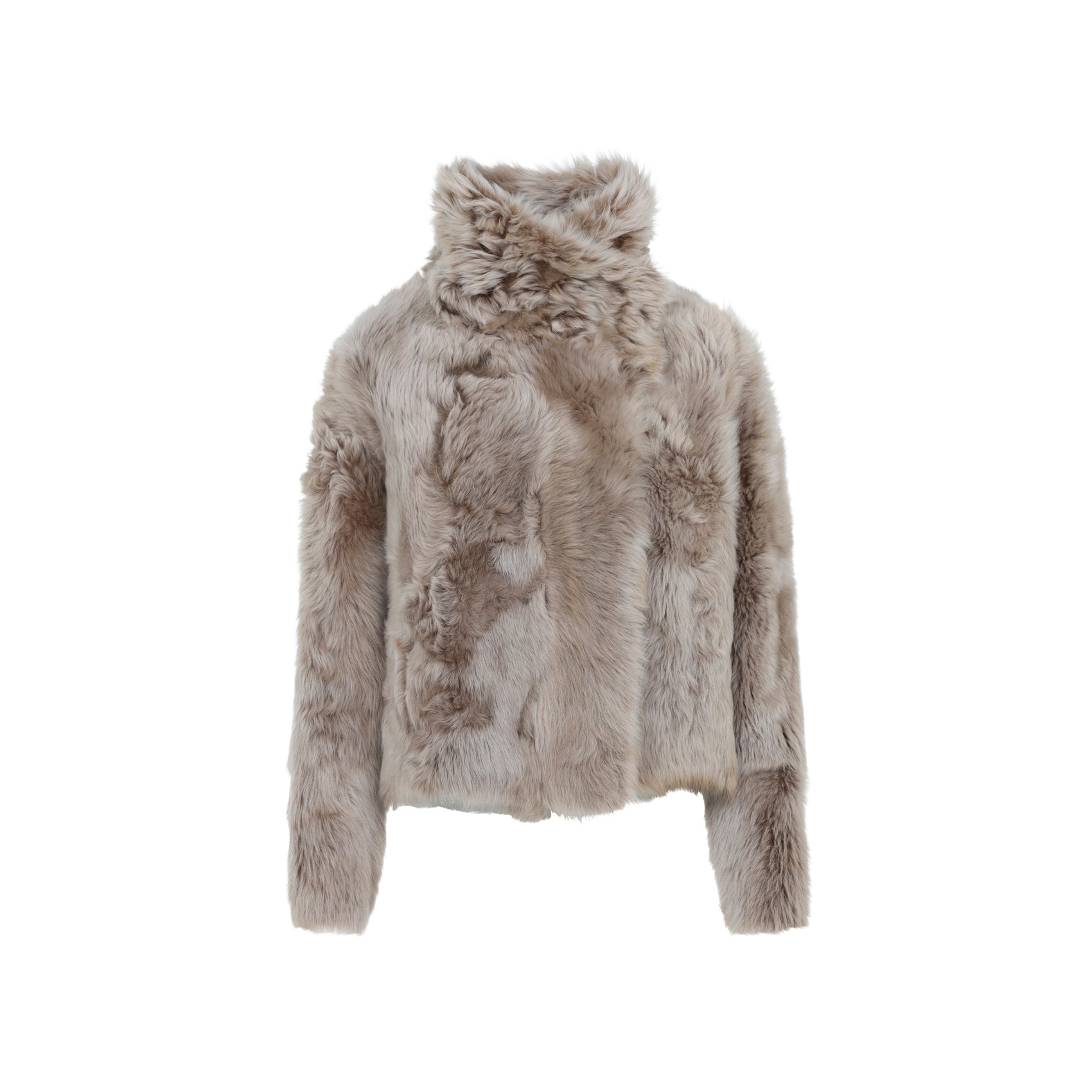 YVES SALOMON Lamb Leather Jacket with Standing Collar