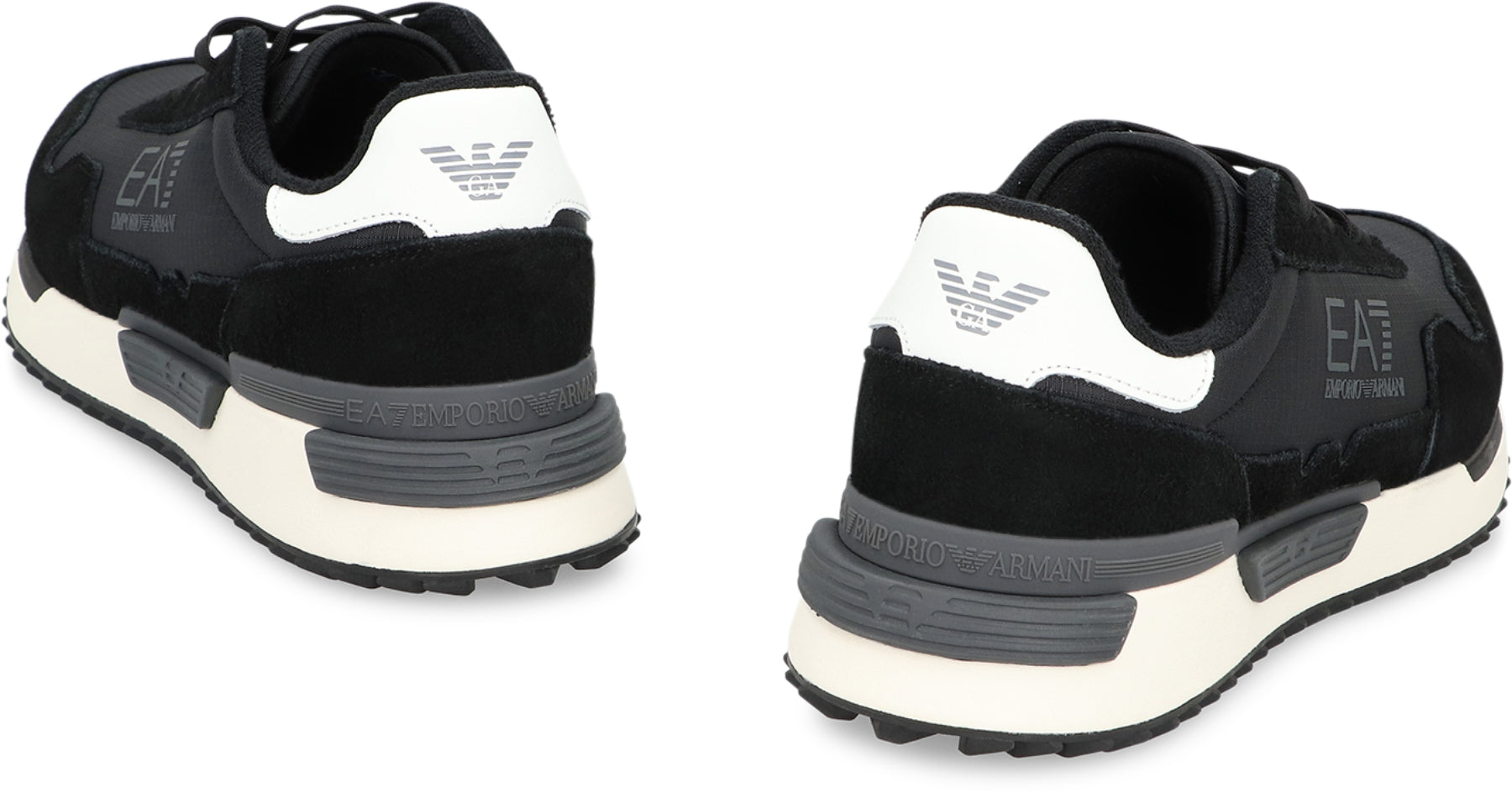 EA7 Low-Top Leather and Fabric Sneakers for Men - FW25 Collection